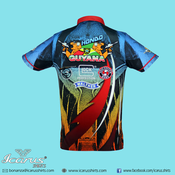 Team Guyana Blue and Red Dry Fit Dye Sublimation Shirt