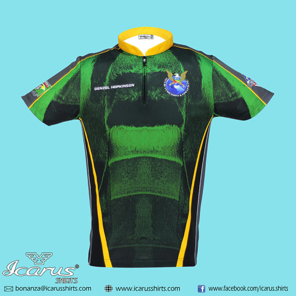 Team Guyana Blue and Red Dry Fit Dye Sublimation Shirt