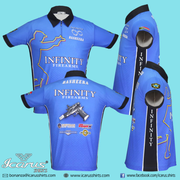 Infinity Open Face Gun dry fit sublimation shirt